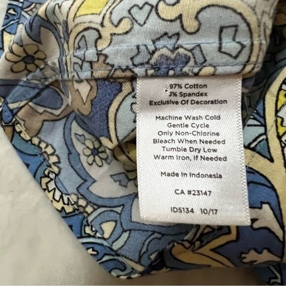 Talbots Non-Iron Womens 14Floral Paisley Abstract Button Down Shirt Short Sleeve - Picture 6 of 6